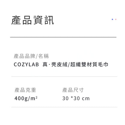 COZYLAB | 訂製款麂皮絨+超細纖維布 雙材質 吸水布 纖維布 強力吸水 不掉毛 毛巾 吸水毛巾【現貨】