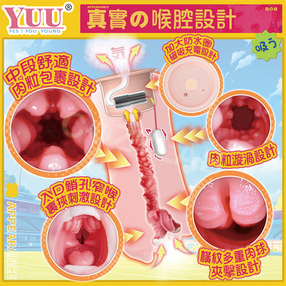 YUU |神口允吸真實之口 口交 刺激 電動吮吸飛機杯 允吸震動飛機杯【新品現貨】